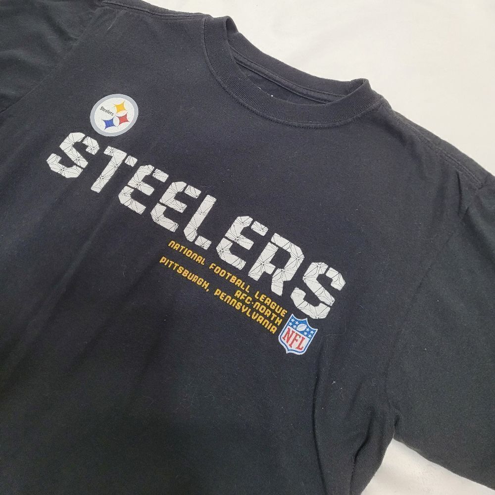 REEBOK Pittsburgh Steelers black short sleeve crew neck tee shirt S - Picture 6 of 6
